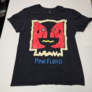 Pink Floyd Women's  T-Shirt - Black with Red and Yellow Graphic